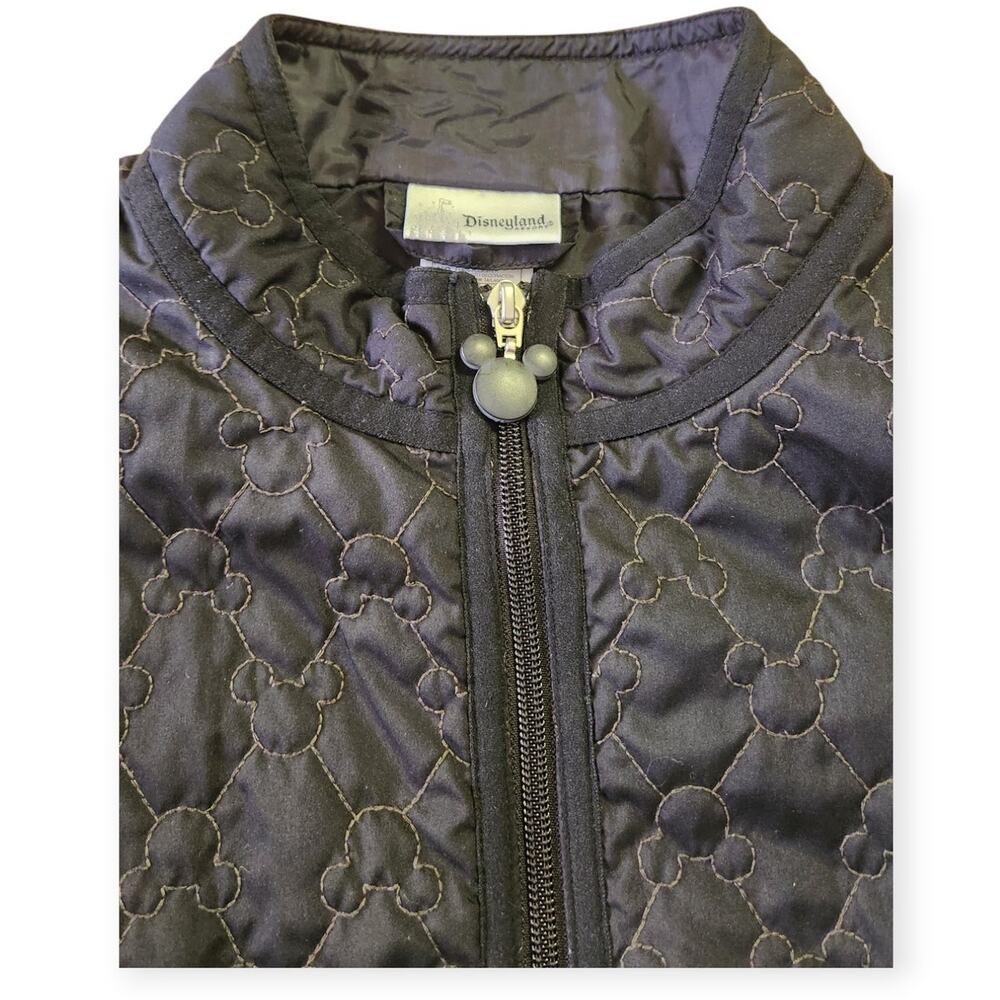 Disneyland Resort Mickey Mouse Quilted Full Zip Black Jacket Women Extra Large - Picture 2 of 8
